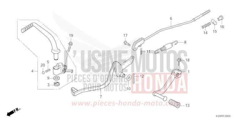 PEDALE de CRF125F "Petites Roues" EXTREME RED (R292) 2025